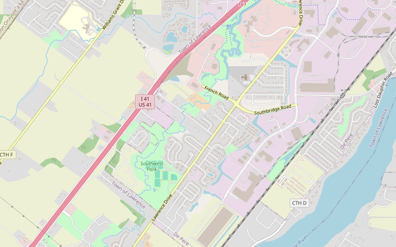 Map of the area around the De Pere clinic