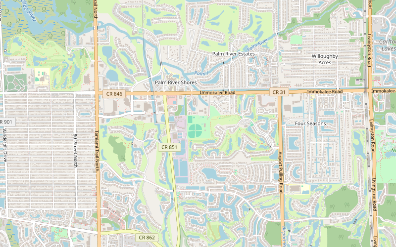 Map of the area around the Naples clinic